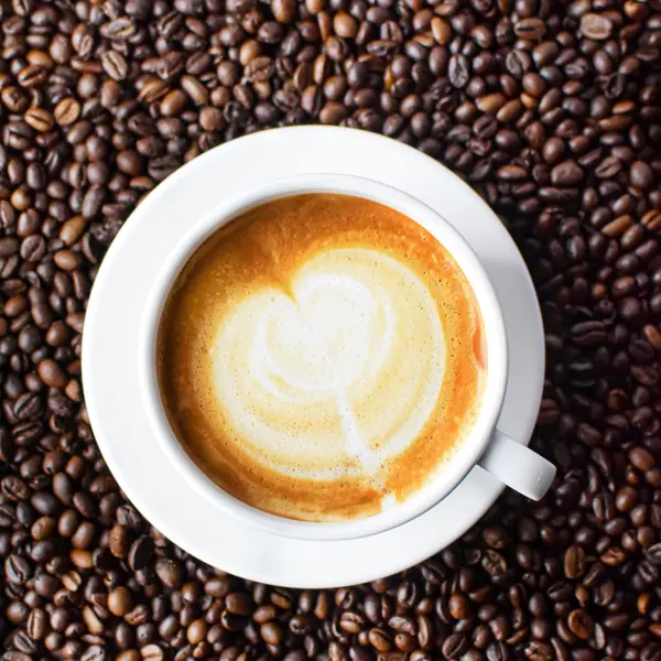 Latte with heart latte art